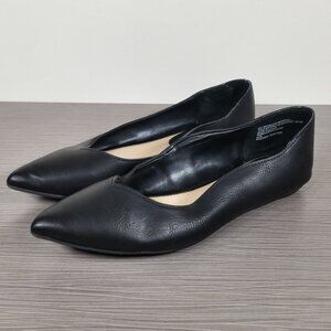 BP Sierra Pointed-Toe Flats, Black, Womens Size 6.5 M